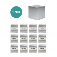 3 x 3 Inch Metallic Silver Square Pillar Candles (12pcs/Case) Bulk