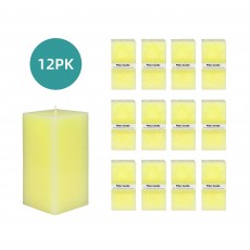 3 x 6 Inch Ivory Square Pillar Candle  (12pcs/Case) Bulk