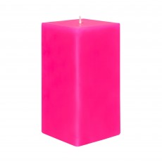 3 x 6 Inch Hot Pink Square Pillar Candle