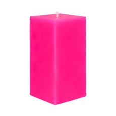 3 x 6 Inch Hot Pink Square Pillar Candle