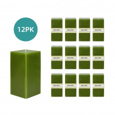 3 x 6 Inch Sage Green Square Pillar Candle  (12pcs/Case) Bulk