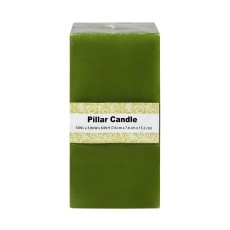 3 x 6 Inch Sage Green Square Pillar Candle