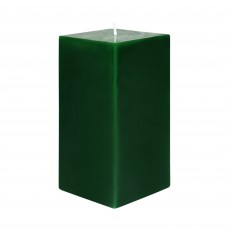3 x 6 Inch Hunter Green Square Pillar Candle
