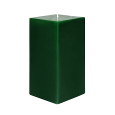3 x 6 Inch Hunter Green Square Pillar Candle