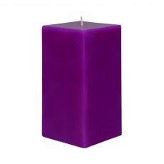 3 x 6 Inch Purple  Square Pillar Candle