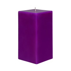 3 x 6 Inch Purple  Square Pillar Candle