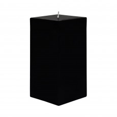 3 x 6 Inch Black Square Pillar Candle