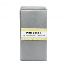 3 x 6 Inch Metallic Silver Square Pillar Candle