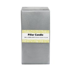 3 x 6 Inch Metallic Silver Square Pillar Candle