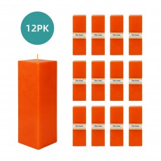 3 x 9 Inch Orange Square Pillar Candle (12pcs/Case) Bulk