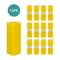 3 x 9 Inch Yellow Square Pillar Candle (12pcs/Case) Bulk