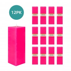 3 x 9 Inch Hot Pink Square Pillar Candle (12pcs/Case) Bulk