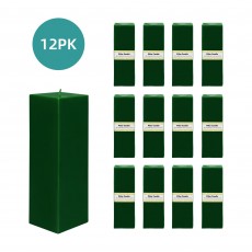3 x 9 Inch Hunter Green Square Pillar Candle (12pcs/Case) Bulk
