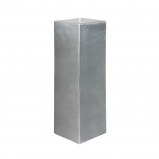 3 x 9 Inch Metallic Silver Square Pillar Candle