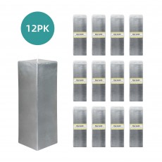 3 x 9 Inch Metallic Silver Square Pillar Candle (12pcs/Case) Bulk