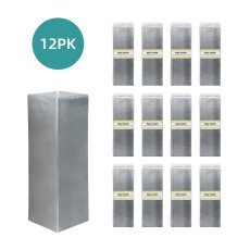 3 x 9 Inch Metallic Silver Square Pillar Candle (12pcs/Case) Bulk
