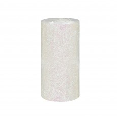 3 x 6 Inch Metallic White Glitter Pillar Candle