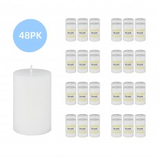 2 x 3 Inch White Pillar Candles - Set of 48
