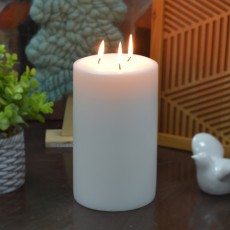 5 x 8  Inch White Pillar Candle