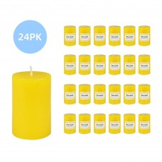 2 x 3 Inch Yellow Pillar Candle (24pcs/Case) Bulk