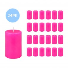 2 x 3 Inch Hot Pink Pillar Candle (24pcs/Case) Bulk