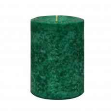 3 Inch x 4 Inch Fresh Forest Pine Green Scented Pillar Candle
