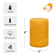 3 Inch x 4 Inch Pumpkin Spice Mustard Scented Pillar Candle