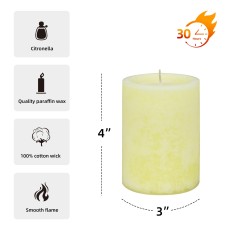3 Inch x 4 Inch Ivory Vanilla Scented Pillar Candle