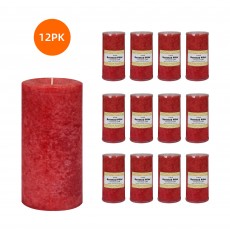 3 Inch x 6 Inch Red Cinnamon Cide Scented Pillar Candle(12pcs/Case)