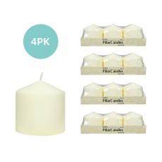 3Pack 3 Inchx 3 Inch Ivory Pressed and Over-Dipped Pillar Candles (12pcs/Case)