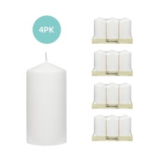 3Pack 3 Inchx 6 Inch White Pressed and Over-Dipped Pillar Candles (12pcs/Case)