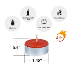 Red Citronella Tealight Candles (1200pcs/Case) Bulk