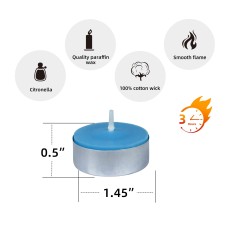 Turquoise Citronella Tealight Candles (1200pcs/Case) Bulk