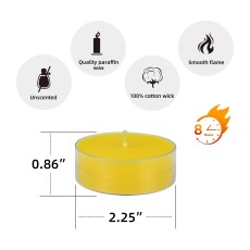 Mega Oversized Yellow Tealights (144pcs/Case) Bulk