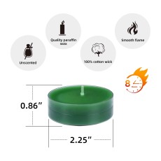 Mega Oversized Hunter Green Tealights (144pcs/Case) Bulk