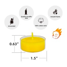 Yellow Tealight Candles (600pcs/Case) Bulk