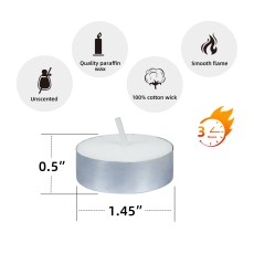 100pk Unscented White Tealight Candles