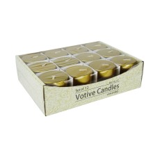 Metallic Bronze Gold Votive Candles (12pc/Box)