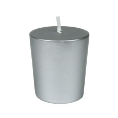 Metallic Silver Votive Candles (12pc/Box)