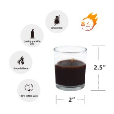 Brown Round Glass Votive Candles (12pc/Box)