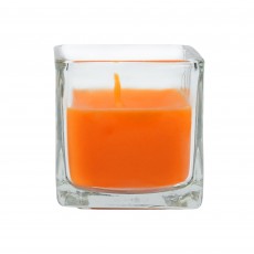 Orange Square Glass Votive Candles (12pc/Box)