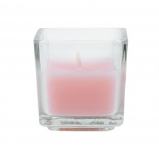 Light Rose Square Glass Votive Candles (12pc/Box)