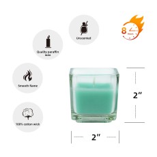 Aqua Square Glass Votive Candles (96pcs/Case) Bulk
