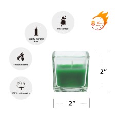 Hunter Green Square Glass Votive Candles (96pcs/Case) Bulk
