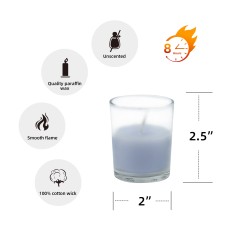 Lavender Round Glass Votive Candles (96pcs/Case) Bulk