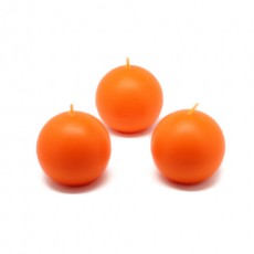 2" Orange Ball Candles (96pcs/Case) Bulk