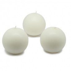 3" White Ball Candles (6pc/Box)