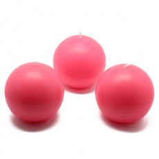 3" Hot Pink Ball Candles (6pc/Box)
