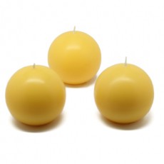 3" Yellow Ball Candles (6pc/Box)