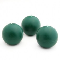 3" Hunter Green Ball Candles (6pc/Box)
